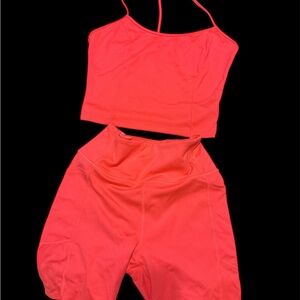 Victoria's Secret Neon Pink Activewear Set